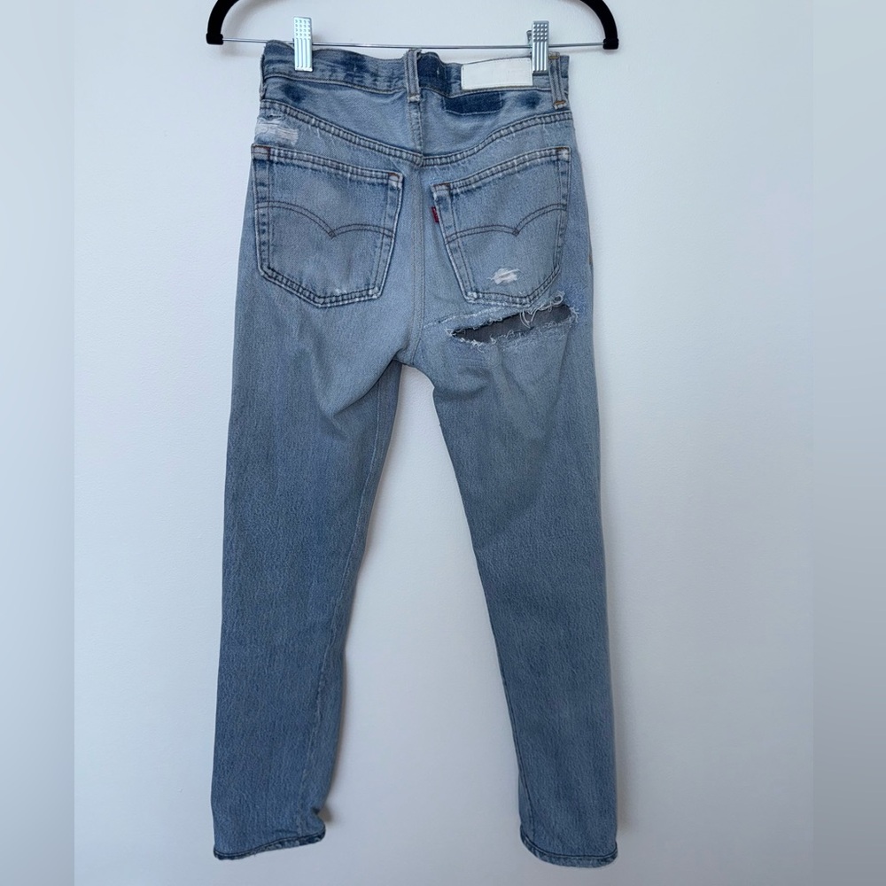 Re/Done + Levi’s | Indigo A Rip | Light Blue Straight Leg Jeans